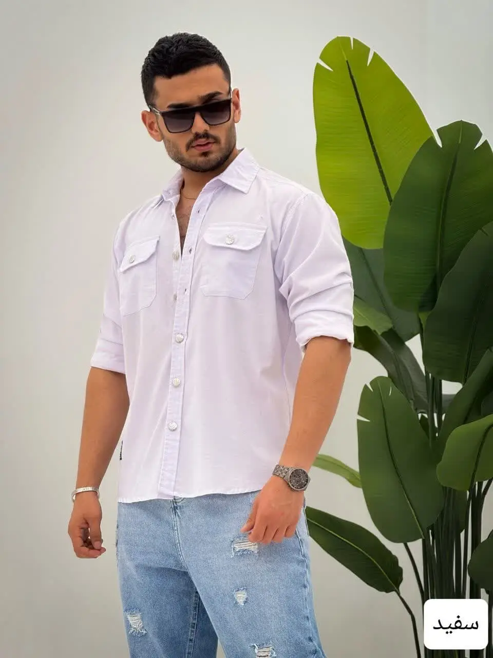 پیراهن مردانه کتان شافل_کد4221